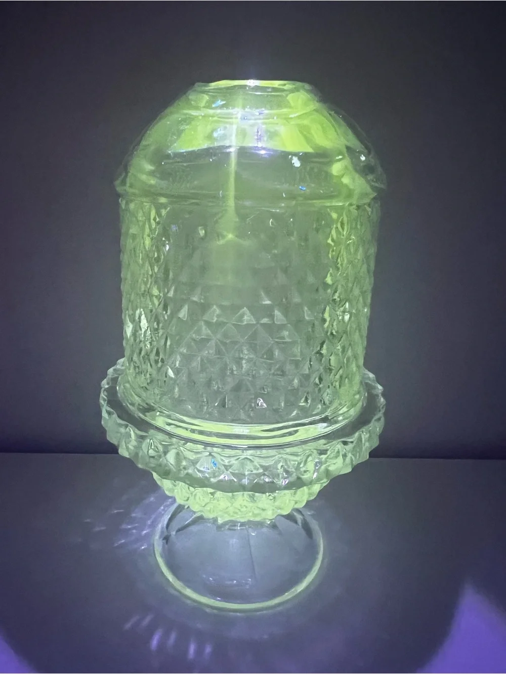 VTG- Viking Diamond Point Glimmer Fairy lamp-Clear UV Reactive-RARE- SEE PHOTOS